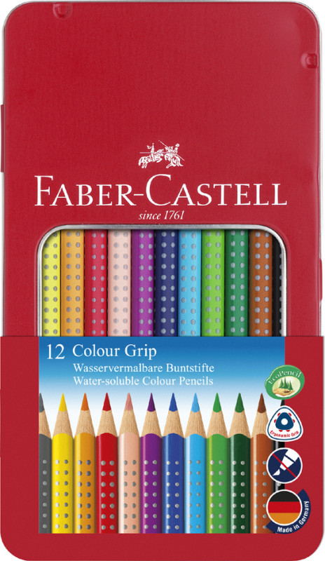 FABER-CASTELL Crayons de couleur Colour GRIP, étui de 12