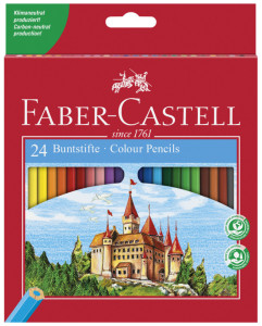 FABER-CASTELL Crayons de couleur hexagonaux CASTLE, étui en