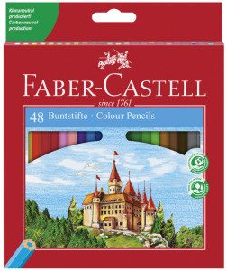 FABER-CASTELL Crayons de couleur hexagonaux CASTLE, étui en