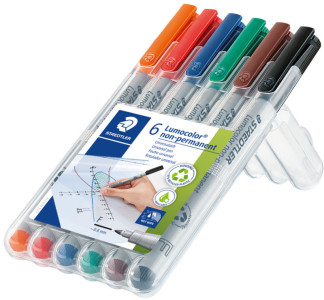 STAEDTLER marqueur non-permanent 316F Lumocolor, étui de 4