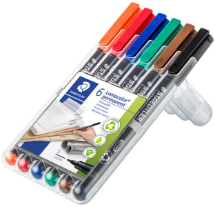 STAEDTLER Lumocolor Marqueur permanent 313S, étui de 6