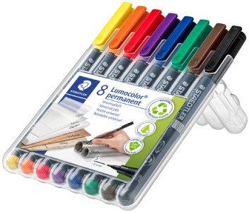 STAEDTLER Lumocolor Marqueur permanent 313S, étui de 6