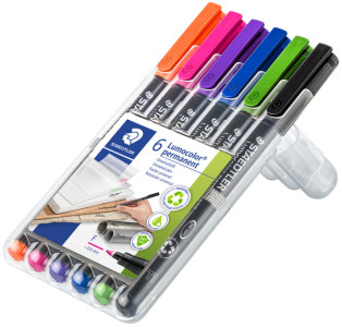 STAEDTLER Lumocolor Marqueur permanent 318F, étui de 6