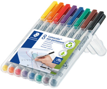 STAEDTLER Lumocolor Marqueur non-permanent 312B, étui de 8