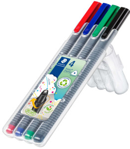 STAEDTLER Feutre fin triplus BRILLIANT COLOURS, étui de 10
