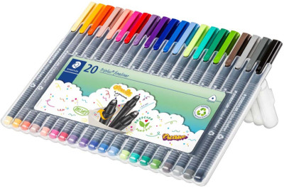 STAEDTLER Feutre fin triplus, couleurs assorties, étui de 20