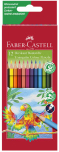 FABER-CASTELL crayons de couleur triangulaire, étui en