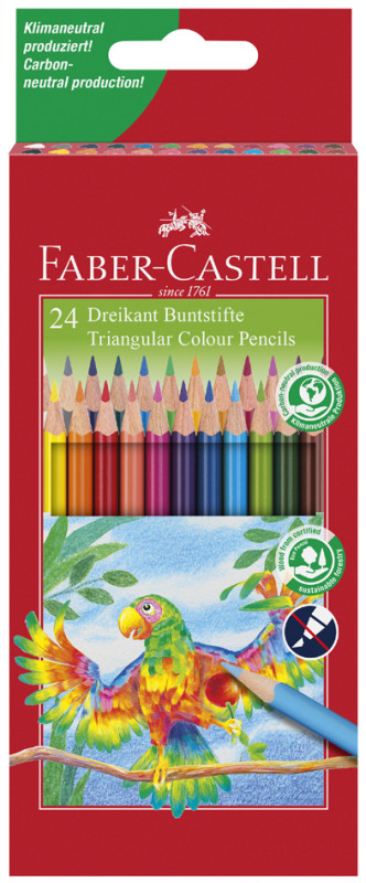 FABER-CASTELL Crayons de couleur Jumbo triangulaire, 20 étui