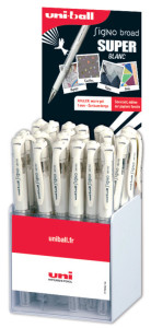 uni-ball Stylo roller encre gel SIGNO UM-153W/36, blanc