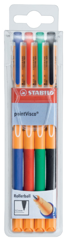 STABILO Stylo à encre gel pointVisco, étui plastique de 4