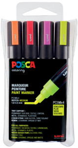 POSCA Marqueur à pigment PC-5M, étui de 8, assorti couleurs métal assorties