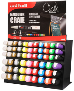 uni-ball Marqueur craie Chalk, présentoir de 63 pièces