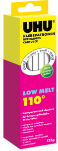 UHU Recharge de colle Low Melt, 200 g, transparent