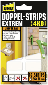 UHU Patilles adhésives de montage EXTREM, double face,