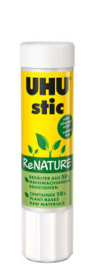 UHU Bâton de colle stic ReNature, sans solvants, 21 g, tube