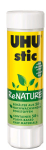 UHU Bâton de colle stic ReNature, sans solvants, 21 g, tube