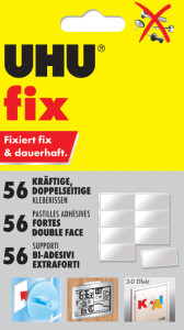 UHU Pastilles adhésives fix, double face, blanc, colle