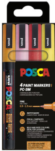 POSCA Marqueur à pigment PC-3ML pailleté, étui de 4 assorti couleurs froides