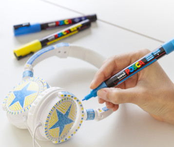 POSCA Marqueur à pigment PC-3ML pailleté, étui de 4 assorti couleurs froides