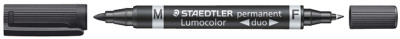 STAEDTLER Marqueur permanent Lumocolor duo, noir, 2 pointes,