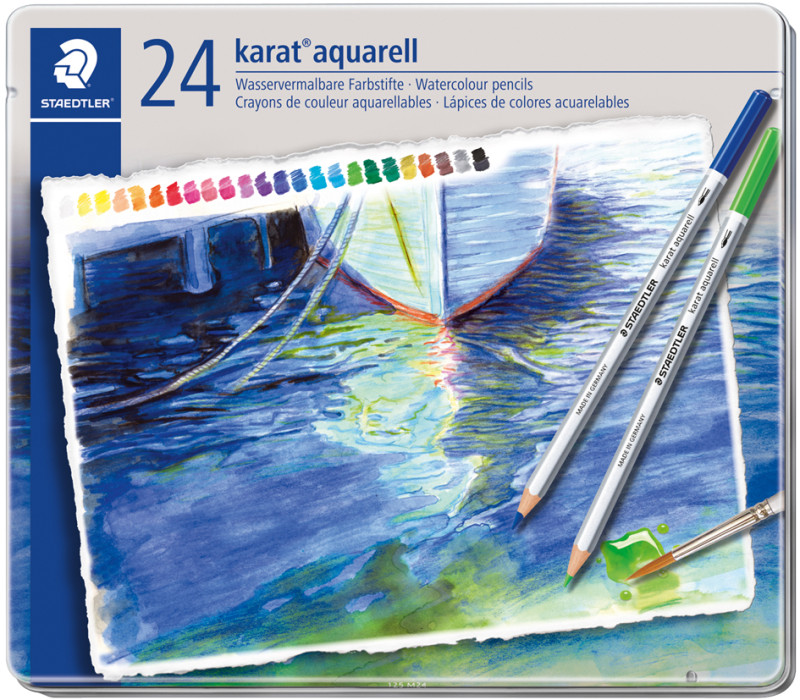 STAEDTLER Crayon aquarellable karat aquarelle, étui métalli