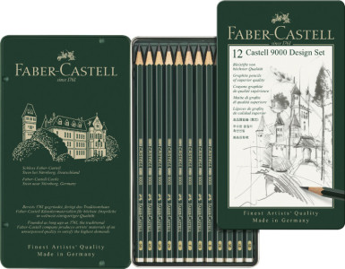 FABER-CASTELL Crayon CASTELL 9000 Design, étui de 12