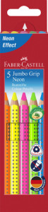 FABER-CASTELL crayons couleur Jumbo GRIP Neon, 5 pcs dans un