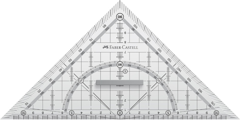 FABER-CASTELL Equerre géométrique GRIP grand, avec poignée