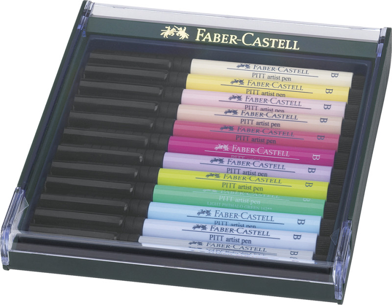 FABER-CASTELL Feutre PITT artist pen, étui de 12