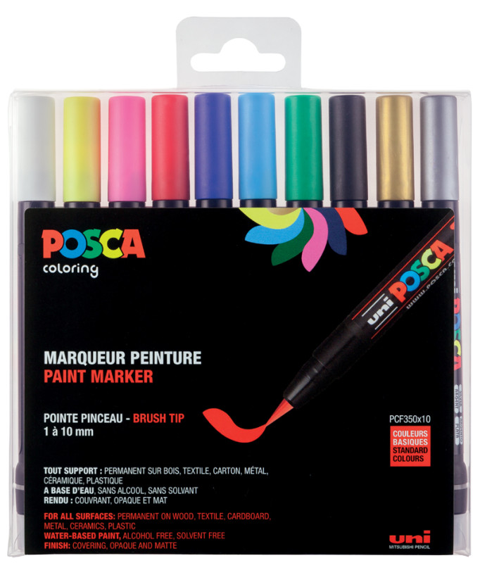 Posca marqueur de peinture PC-5M, set de 8 marqueurs en couleurs basiques  assorties