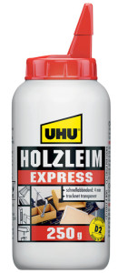 UHU Colle à bois Express D2, sans solvant, 250 g bouteille