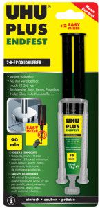 UHU Colle à 2 composants plus endfest, seringue à double