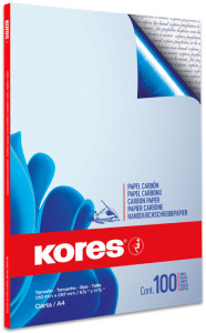 Kores papier carbone, format A4, bleu, 100 feuilles