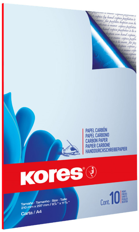 Kores papier carbone, format A4, bleu, 100 feuilles