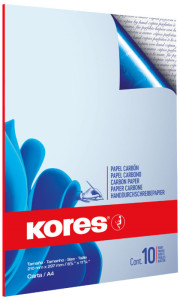 Kores papier carbone, format A4, bleu, 10 feuilles