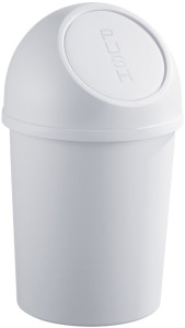 helit Poubelle avec clapet-poussoir, 6 litres, bleu