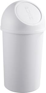 Helit Poubelle à clapet Push, 25 litres, gris clair