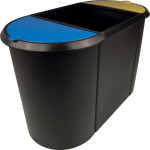 helit Corbeille à papier système Trio, oval, PE, noir/jaune/ helit Corbeille à papier système Trio, oval, PE, noir/jaune/
