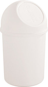 helit Poubelle avec clapet, 6 litres, blanc