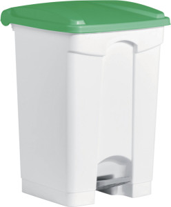 helit poubelle à pédale, 45 litres, blanc/vert,