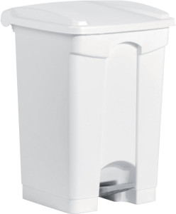 helit poubelle à pédale, 45 litres, blanc/blanc,