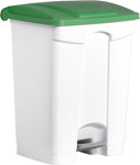 helit poubelle à pédale, 70 litres, blanc/jaune