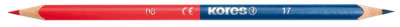 Kores Crayons de couleur TWIN, bleu / rouge, triangulaire