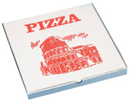 PAPSTAR Carton de pizza, carré, 300 x 300 x 30mm,blanc/rouge PAPSTAR Carton de pizza, carré, 300 x 300 x 30mm,blanc/rouge