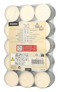 PAPSTAR Bougies chauffe-plat, diamètre: 37 mm, blanc