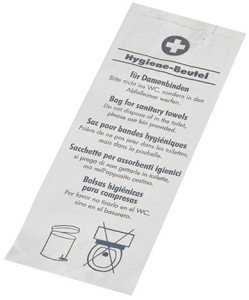 PAPSTAR Sacs hygiéniques en papier, imprimé, blanc