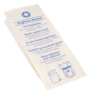 PAPSTAR Sacs hygiéniques en papier, imprimé, blanc