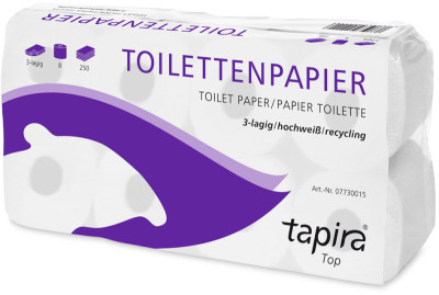 Papier toilette Tissue, 2 couches, blanc recyclé, grand