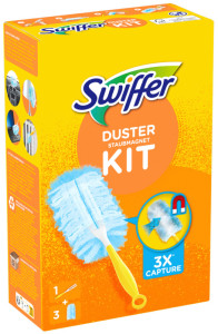 Swiffer Kit de démarrage plumeau-magnétique, 1 manche + 3