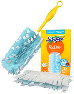 Swiffer Kit de démarrage plumeau-magnétique, 1 manche + 3